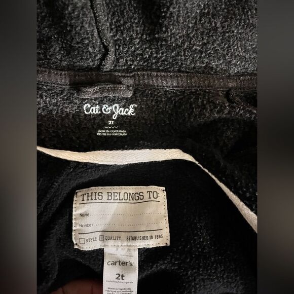 Lot of 2 Fleece Jacket Hoodie Carter's Cat & Jack Sz 2T - Picture 3 of 3